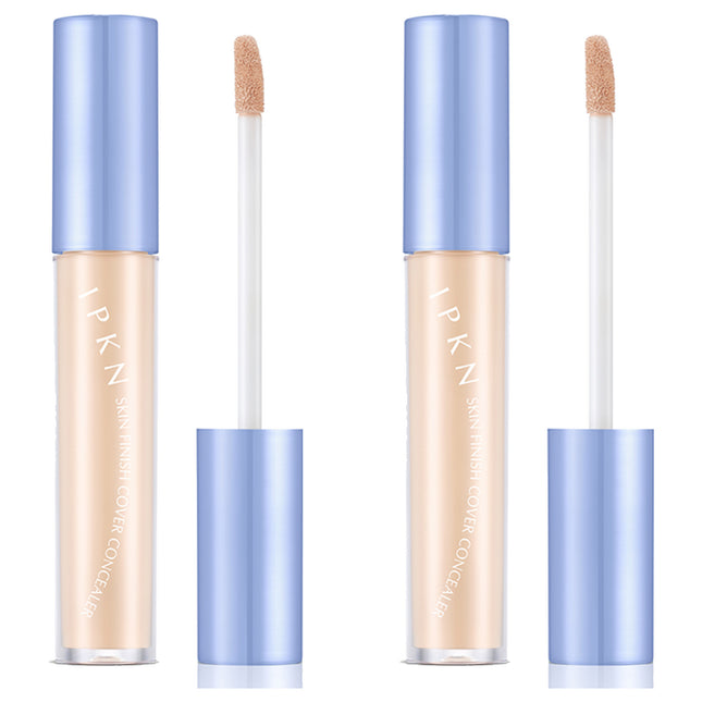 IPKUN  Skin Finish Cover Liquid Concealer, 1 Porcelain, 2 Count