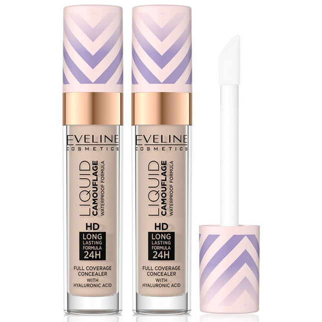 EVELINE COSMETICS  Hyaluronic Acid Waterproof Liquid Concealer 7ml 2 Count, 05 Light Sand