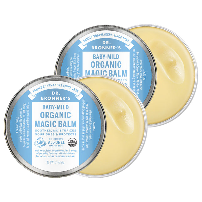 DR. BRONNER'S  Baby Mild Organic Magic Balm Unscented, 57g, 2 Pack
