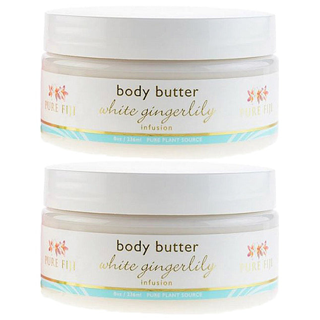 PURE FIJI  Body Butter White Ginger Lily Scent, 236ml, Pack of 2