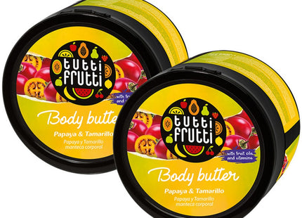 PAMONA  Tutti Frutti Body Butter Papaya Tamarillo Scent, 200ml, 2 Count