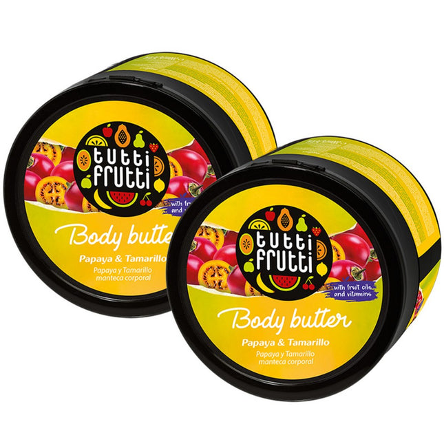 PAMONA  Tutti Frutti Body Butter Papaya Tamarillo Scent, 200ml, 2 Count