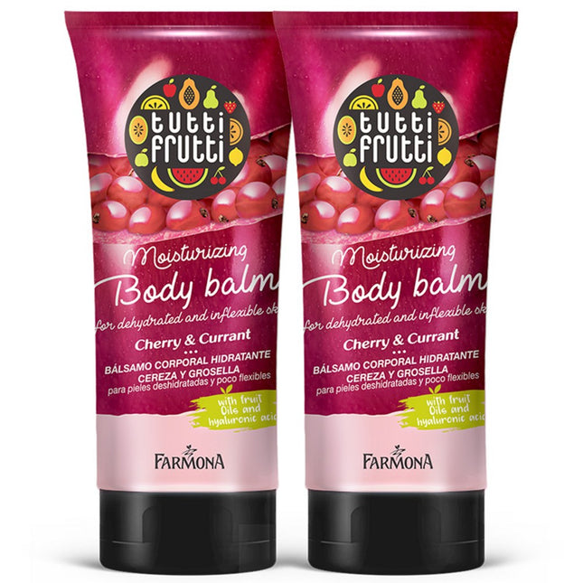 FAMONA  Cherry & Currant Body Balm Fruity Scent, 200ml, Set of 2