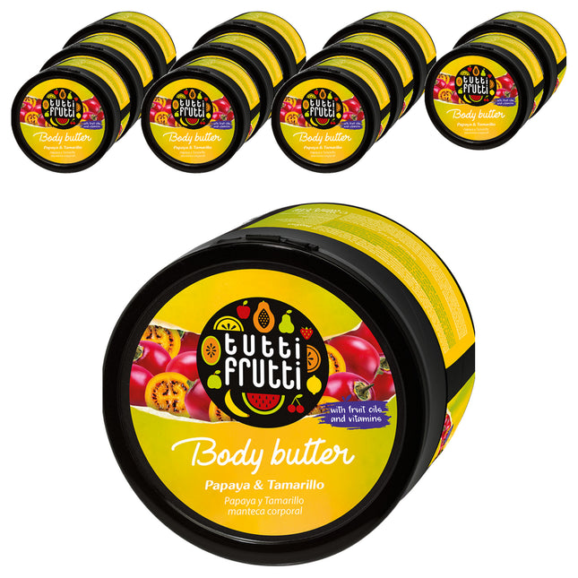 PAMONA  Tutti Frutti Body Butter Papaya Tamarillo Scent, 200ml, 12 Count