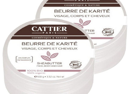 CATTIER  100% Natural Shea Butter, 100g, 2 Count