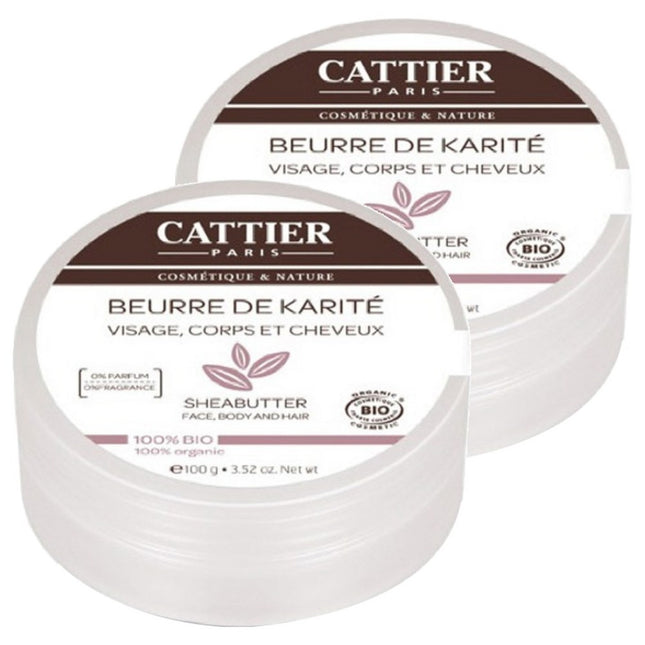 CATTIER  100% Natural Shea Butter, 100g, 2 Count
