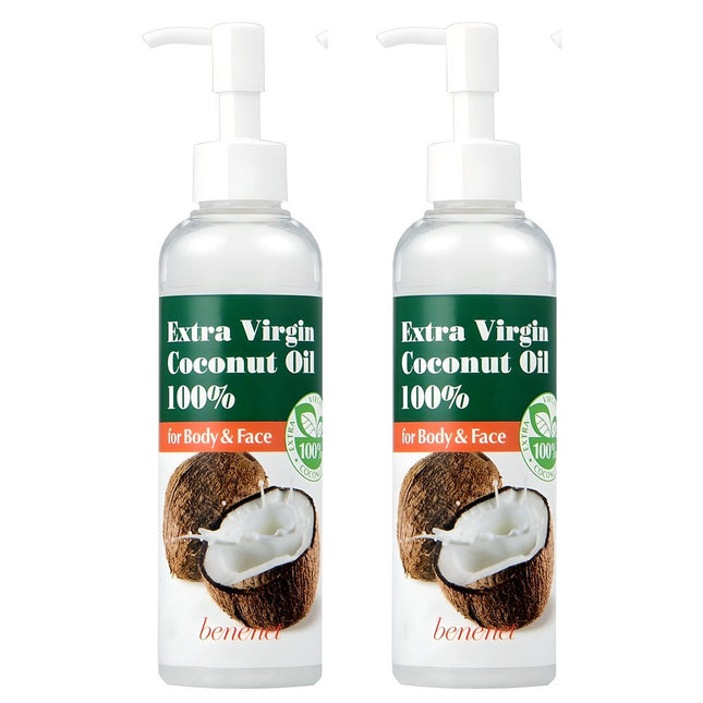 BENINET  100% Extra Virgin Coconut Oil 200ml (2 Pack)