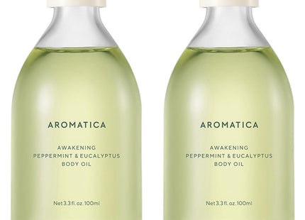 AROMATICA  Awakening Body Oil Peppermint & Eucalyptus, 100ml, 2 Count