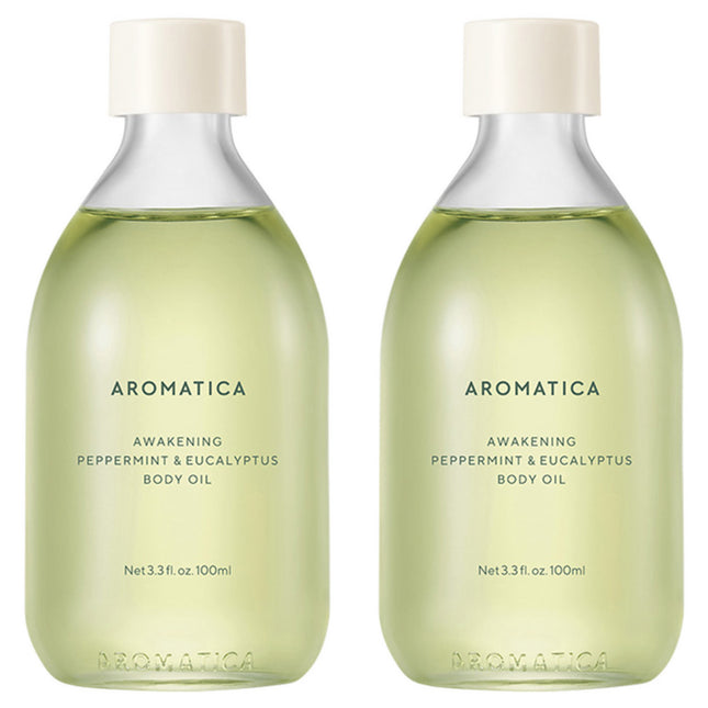 AROMATICA  Awakening Body Oil Peppermint & Eucalyptus, 100ml, 2 Count