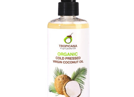 TROPICANA  Organic Cold-Pressed Coconut Face & Body Oil, 250ml, 1 Count