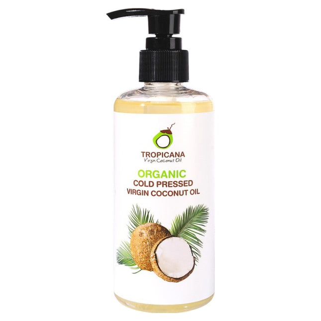 TROPICANA  Organic Cold-Pressed Coconut Face & Body Oil, 250ml, 1 Count