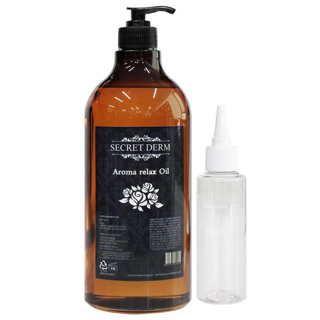 SECRET DERM  Aroma Relax Massage Oil Peppermint Scent + Pump + 100ml Empty Bottle, 1L, 1 pc
