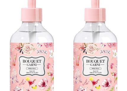 BOUQUET GARNI  MOISTURE BODY OIL WHITE MUSK SCENT 300ML SET OF 2