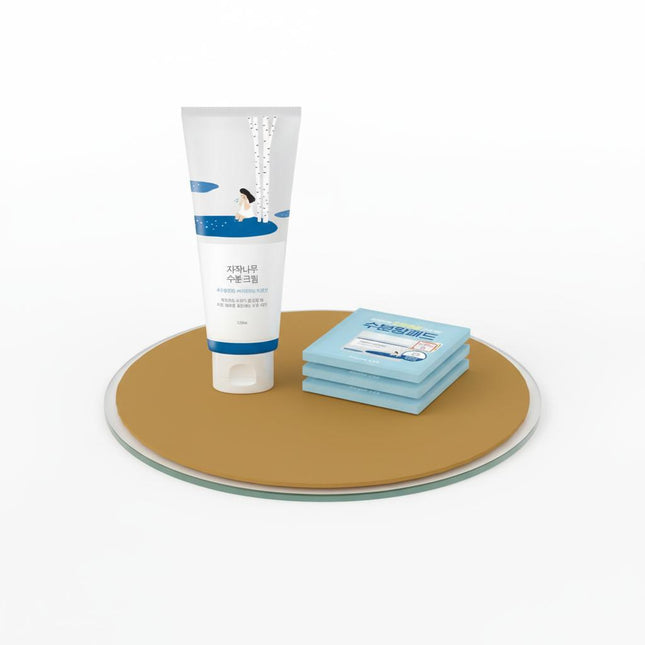ROUND LAB Birch Juice Moisturizing Cream 120ml + Hydrating Pad Set