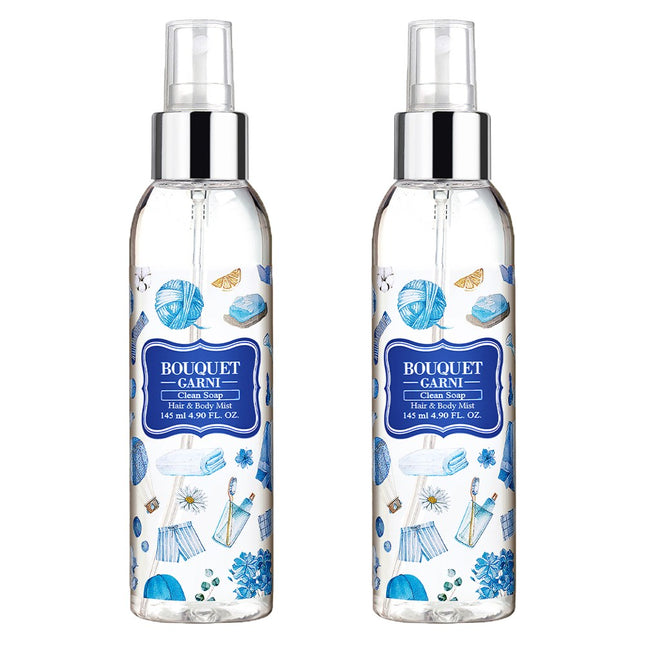BOUQUET GARNI  Hair & Body Mist Clean Soap, 145ml, 2 Pack
