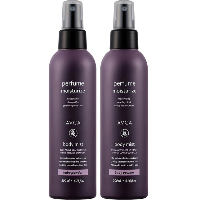 ABCA  Perfumed Body Mist Baby Powder Scent 200ml 2-pack