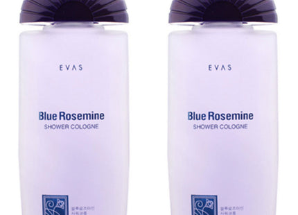 EVASKOCOSMETIC  Rose Mine Blue Shower Cologne Rose Bouquet Scent, 185ml, 2 Count