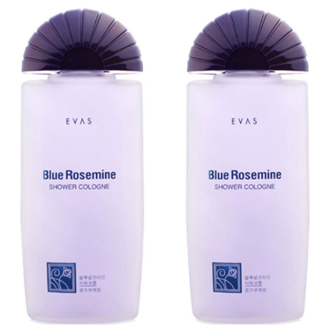EVASKOCOSMETIC  Rose Mine Blue Shower Cologne Rose Bouquet Scent, 185ml, 2 Count