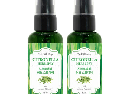 THE HERB SHOP  Citronella Herb Body Spray 60ml 2 Pack