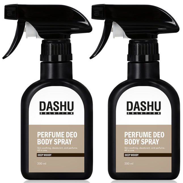 DASHU  Solutions Perfumed Deodorant Body Spray Deep Woody Scent, 200ml, 2 Count