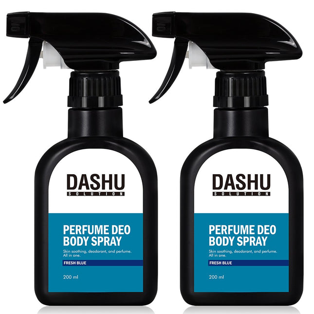 DASHU  Solution Perfume Deodorant Body Spray Fresh Blue, 200ml, 2 Count