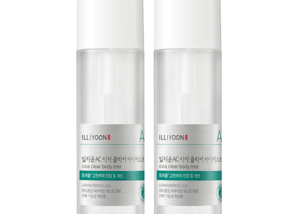 ILLIYOON  AC Cica Clear Body Mist Subtle Green Peppermint Scent, 200ml, 2 Count