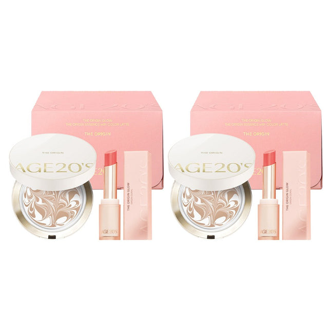 AGE 20'S The Origin Essence Pact 21 White Latte + Lip Balm Set, 2 Items