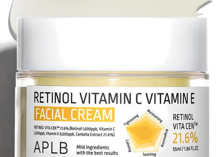 APLB  Retinol Vitamin C Vitamin E Facial Cream, 55ml, 1 Count