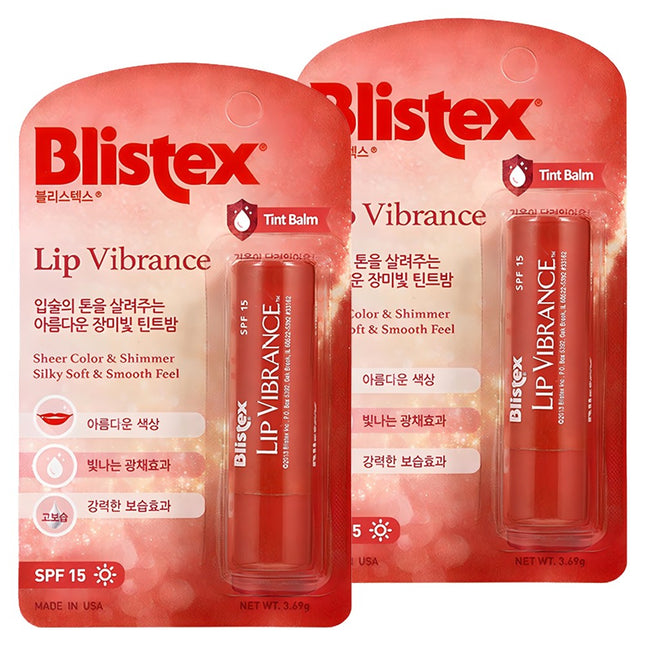 BLISTEX  Lip Vibrance Lip Balm, Rose Red, 3.69g, 2 Count