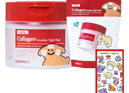 MEDI-PEEL  Red Lacto Collagen Double Tight Pad 270ml + Refill Pad + Sticker Set, 140 Count, 1 Item