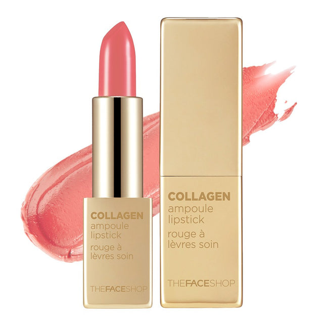 THE FACE SHOP  Collagen Ampoule Lipstick, 13 Brown Killer, 3.5g, 1 Count