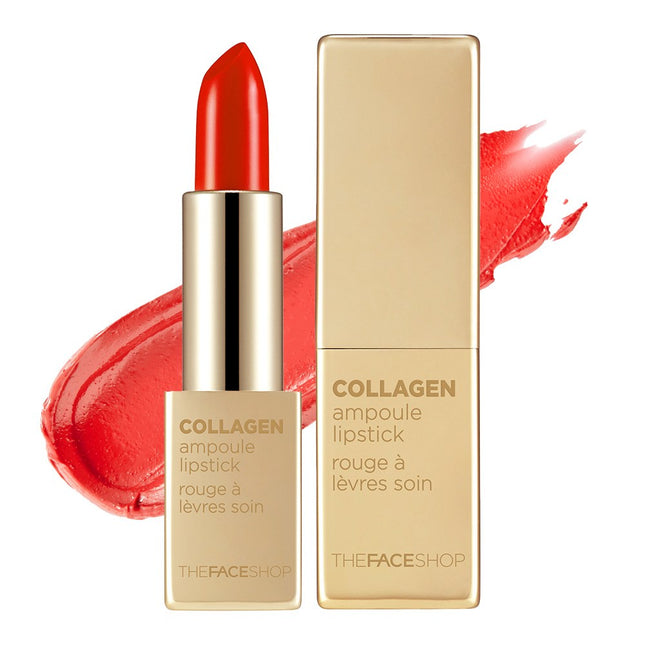 THE FACE SHOP  Collagen Ampoule Lipstick, 11 India Red, 3.5g, 1 count