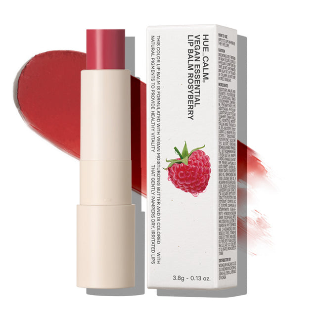 HUUCAM  Vegan Essential Lip Balm, Rosy Berry, 3.8g, 1 count