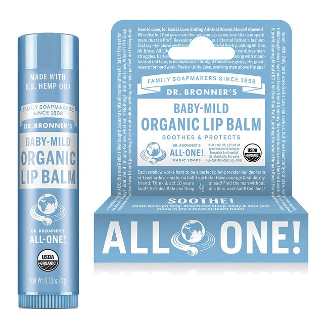 DR. BRONNER'S  Organic Lip Balm Baby Mild 4g 1 Pack
