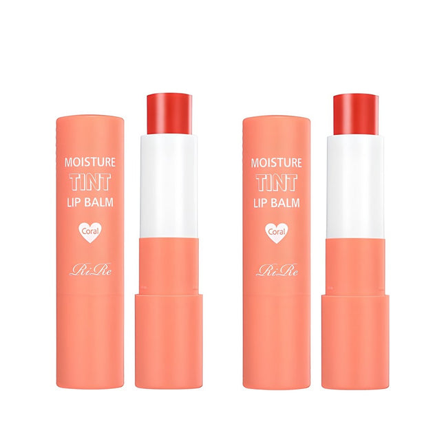 LIRR  Moisture Tint Lip Balm, Coral, 3.5g, 2 Count