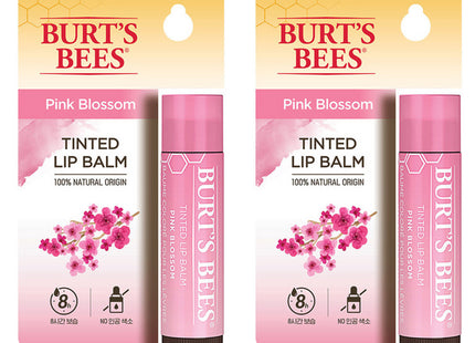 BURT'S BEES  Tinted Lip Balm, Pink Blossom, 4.25g, 2 count