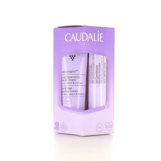 CAUDALIE  Vinotherapie Hand Cream 30ml + Lip Balm 4.5g, 1 Set