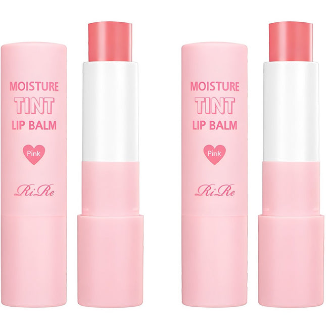 RIRE  Moisture Tint Lip Balm, Pink, 3.5g, 2 Count