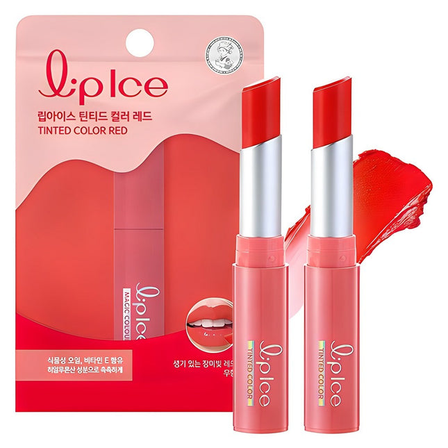 MENTHOLATUM  Lip Ice Tinted Color Lip Balm, Red, 2g, 2 Count