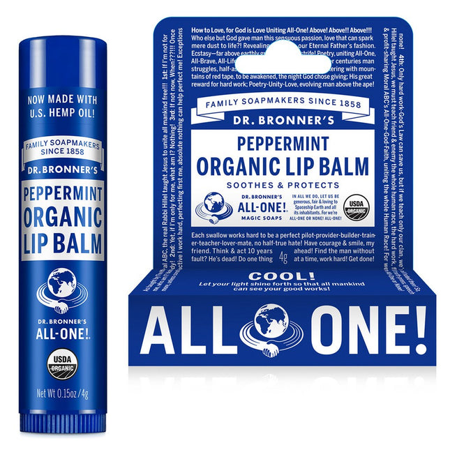 DR. BRONNER'S  Peppermint Organic Lip Balm 4g 1pc