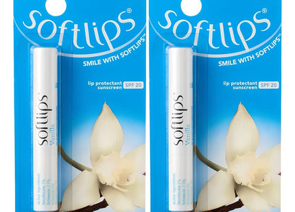 SOFTLIPS  Lip Balm, Vanilla, 2g, 2 Count