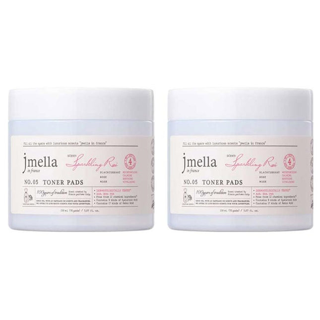 JMELLA IN FRANCE Sparkling Rosé Toner Pad 150ml, 70 Counts, Set of 2