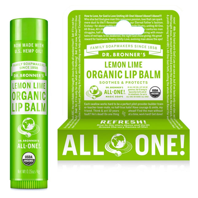 DR. BRONNER'S  Organic Lip Balm Lemon Lime 4g 1pc