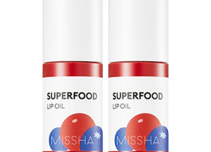 MISSHA  Superfood Berry Lip Oil, Mixed Berry Color, 5.2g, 2 Count