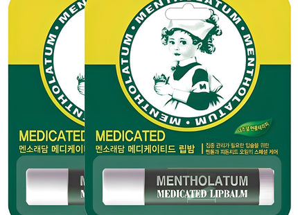 MENTHOLATUM  Medicated Lip Balm, Natural Menthol, 3.5g, 2 Count