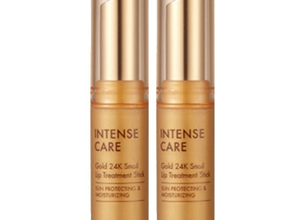 TONYMOLY Intense Care Gold 24K Snail Treatment Stick Lip Balm, 3.5g, 2 Count