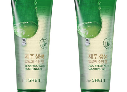 THE FACE SHOP  Jeju Fresh Aloe Soothing Gel 250ml, 2 Count