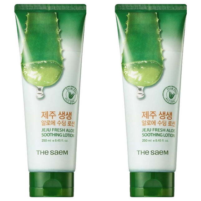 THE SAEM  Jeju Fresh Aloe Soothing Lotion 250ml, 2 Pack