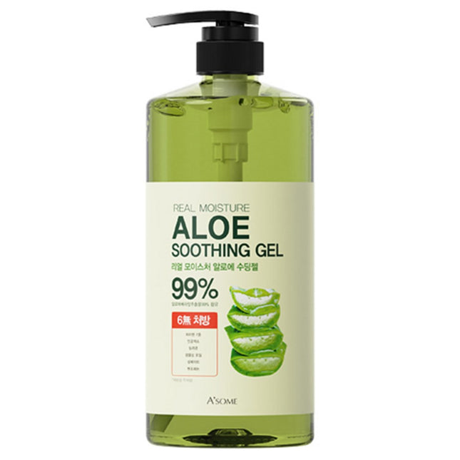 ASOME  Real Moisture Aloe Soothing Gel 99%, 1000ml, 1 Pack