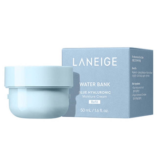 LANEIGE  Water Bank Blue Hyaluronic Moisture Cream Refill, 50ml, 1 Count